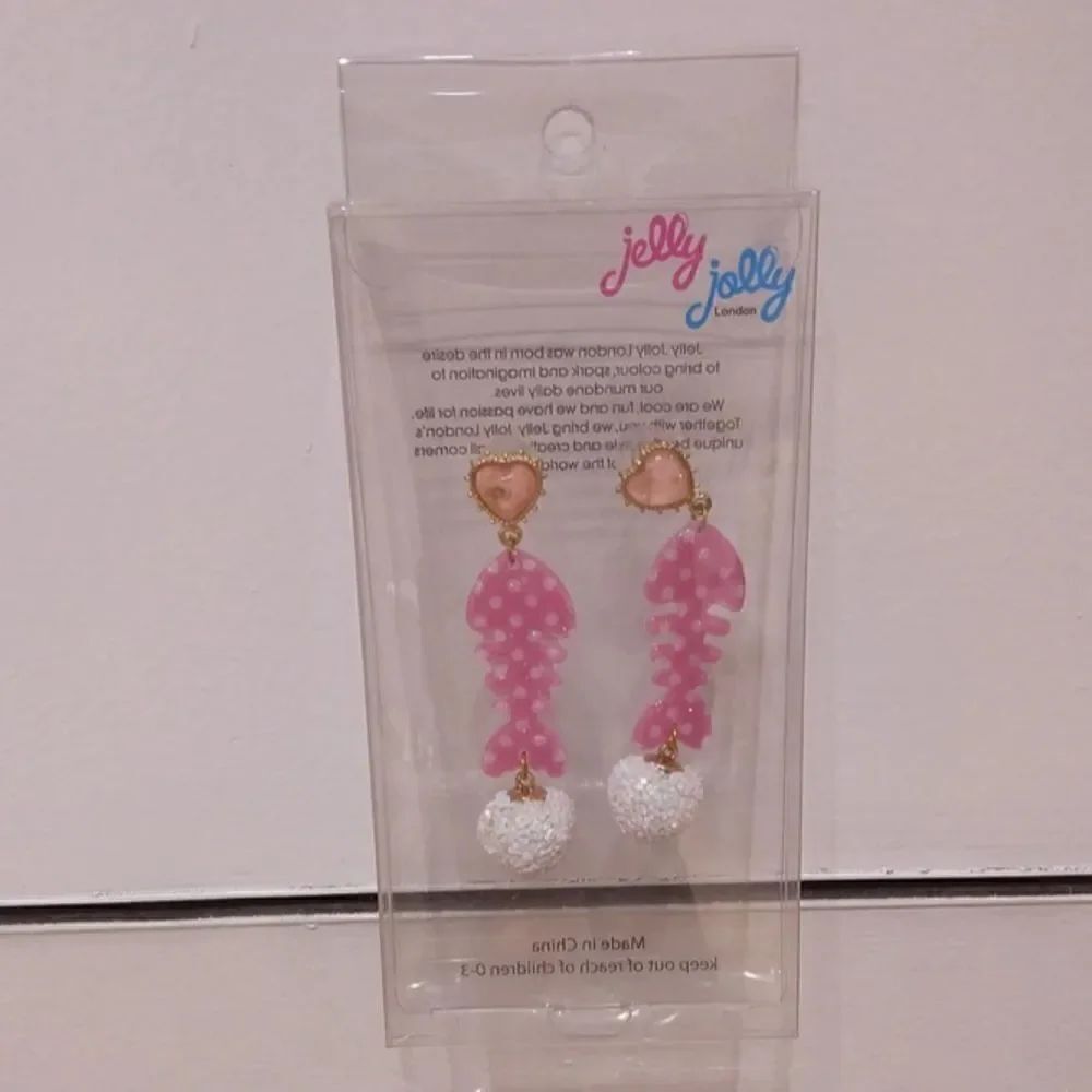 Pink punk fish earrings